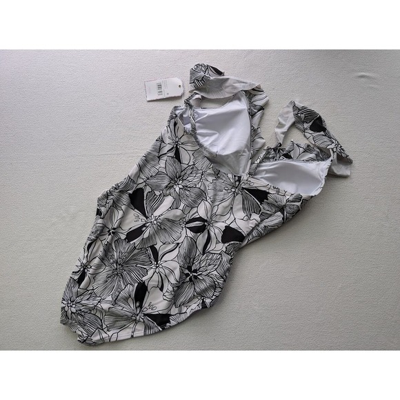 Stella Parker One Piece Swimsuit Women Size Small Floral Ruffle MSRP $108 NEW - Picture 4 of 6
